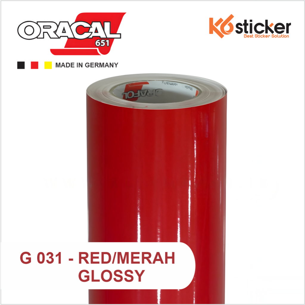 Sticker / Stiker ORACAL 651 series Glossy / Matt / Merah mengkilat / Merah doff (M031) dan (G031) / 