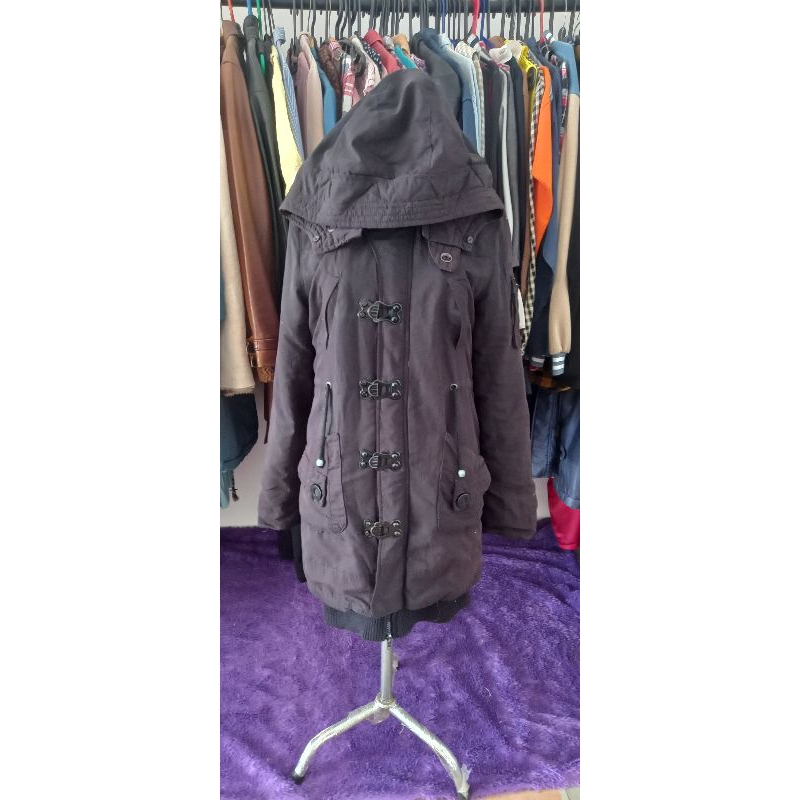 Black  Hoodie Parka Jacket by Sly Product