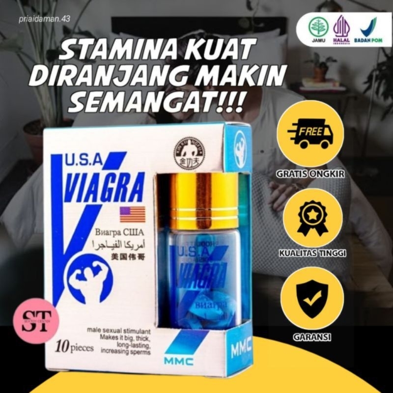 VIAGRA BLUE MMC ORIGINAL isi 10 kapsul obat penambah stamina - kuat tahan lama