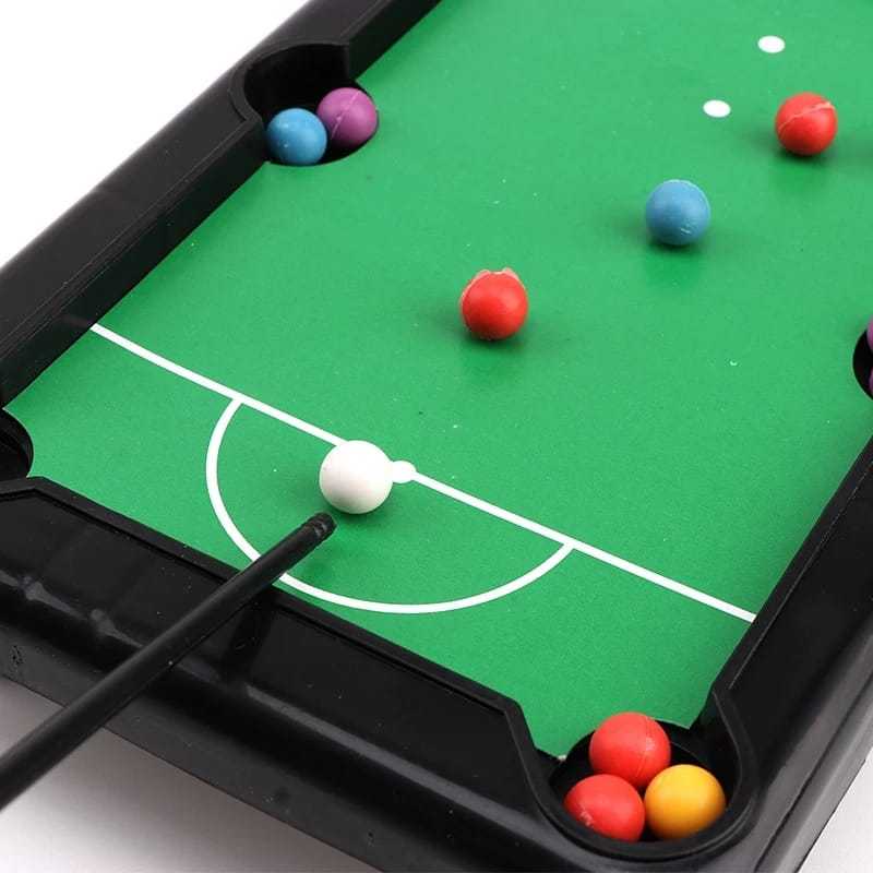 PERABOTRUMAHKU Mainan BILIAR MINI anak meja biliar bola sodok snooker pool B028