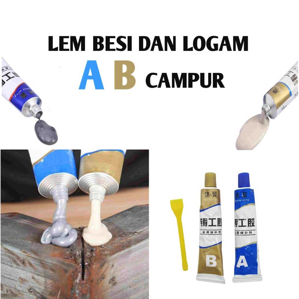 Lem Epoxy Ab Campur Penambal Besi Steel Radiator Anti Panas Bocor