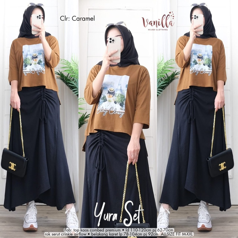 NOBBY • YURA • MANISHA SETELAN BLOUSE LD 116 + CELANA KULOT PREMIUM COTTON ORIGINAL BY VANILLA