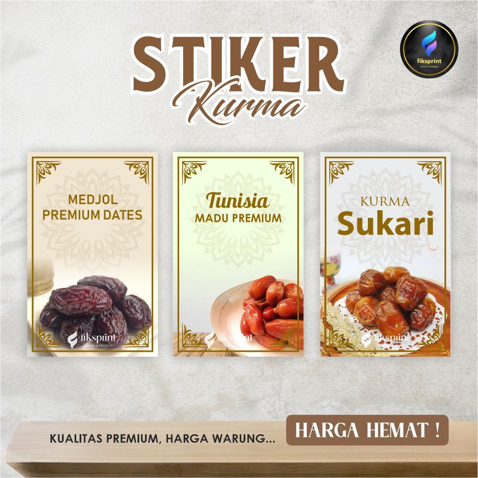 

Stiker Kurma Tunisia madu ( ukuran 9.4 x 6 cm) sukari, medjol premium dates & Himalayan salt