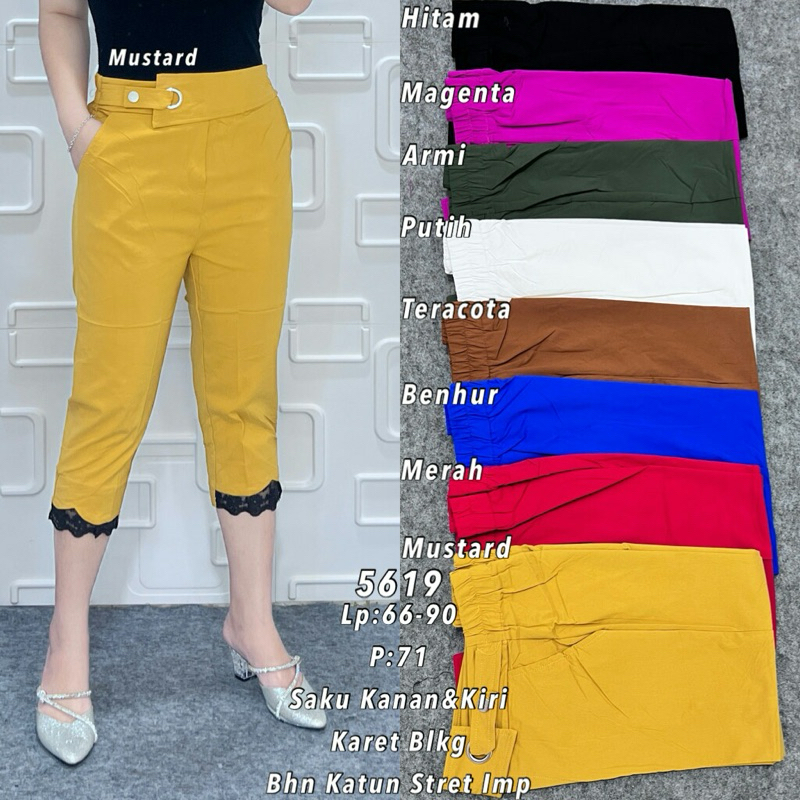celana 7/8 katun stretch import 5619