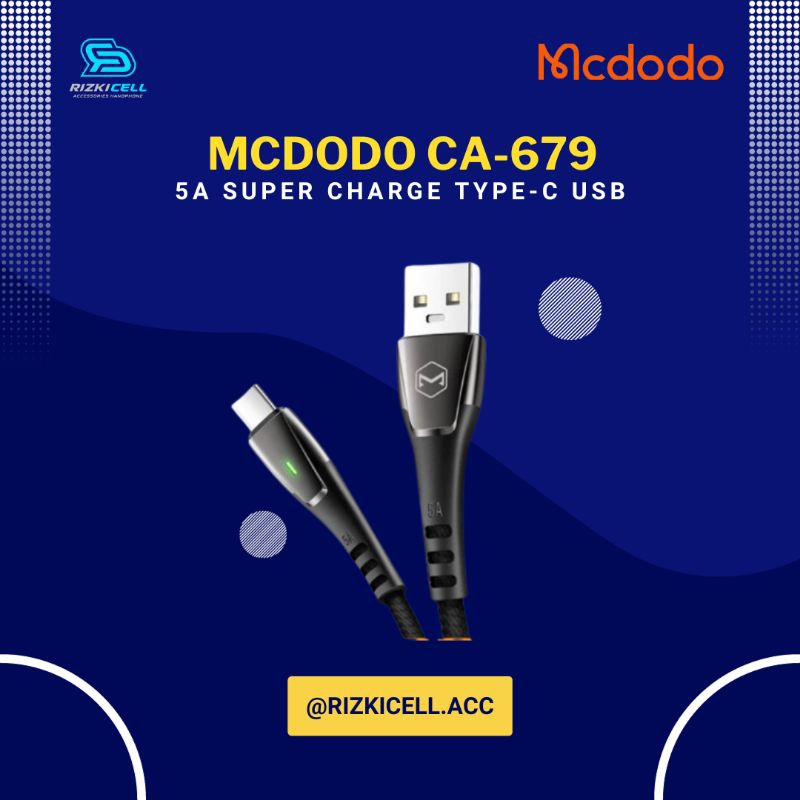 Mcdodo CA-679 5A 65W Super Charge Type-C USB Auto Power Off Data Cable