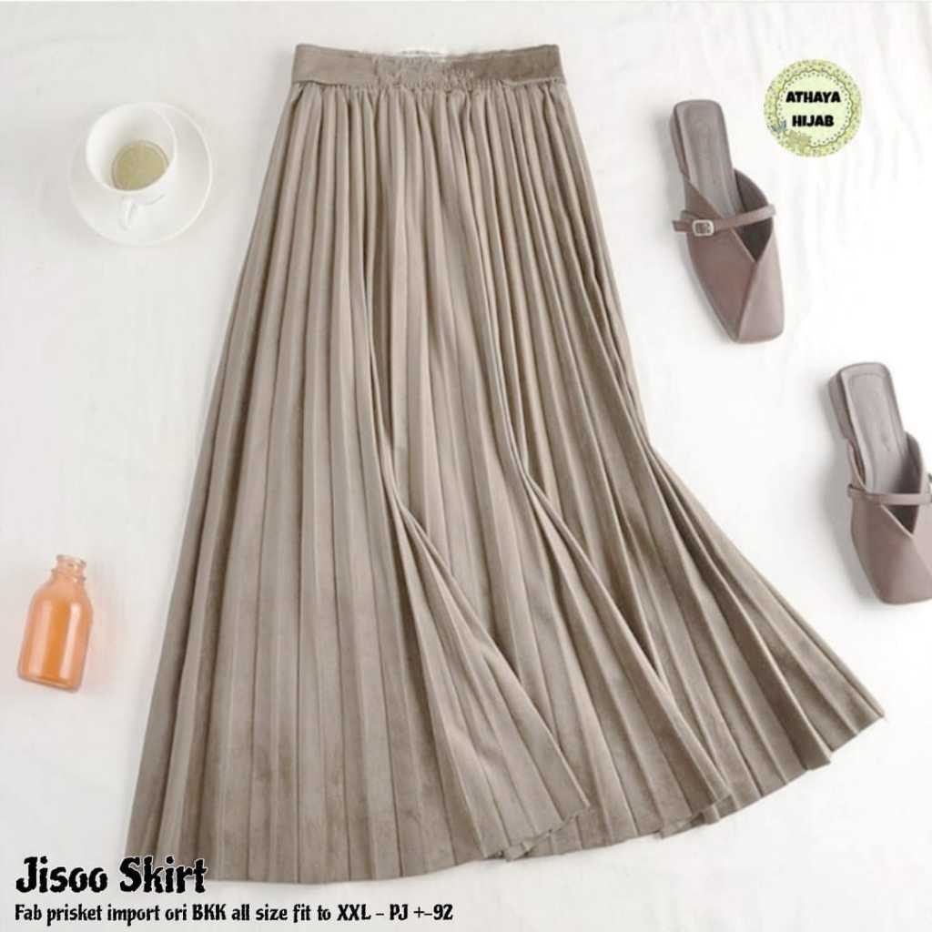 (LeccaStore) Jisoo Skirt Matt Plisket By Athaya Hijab