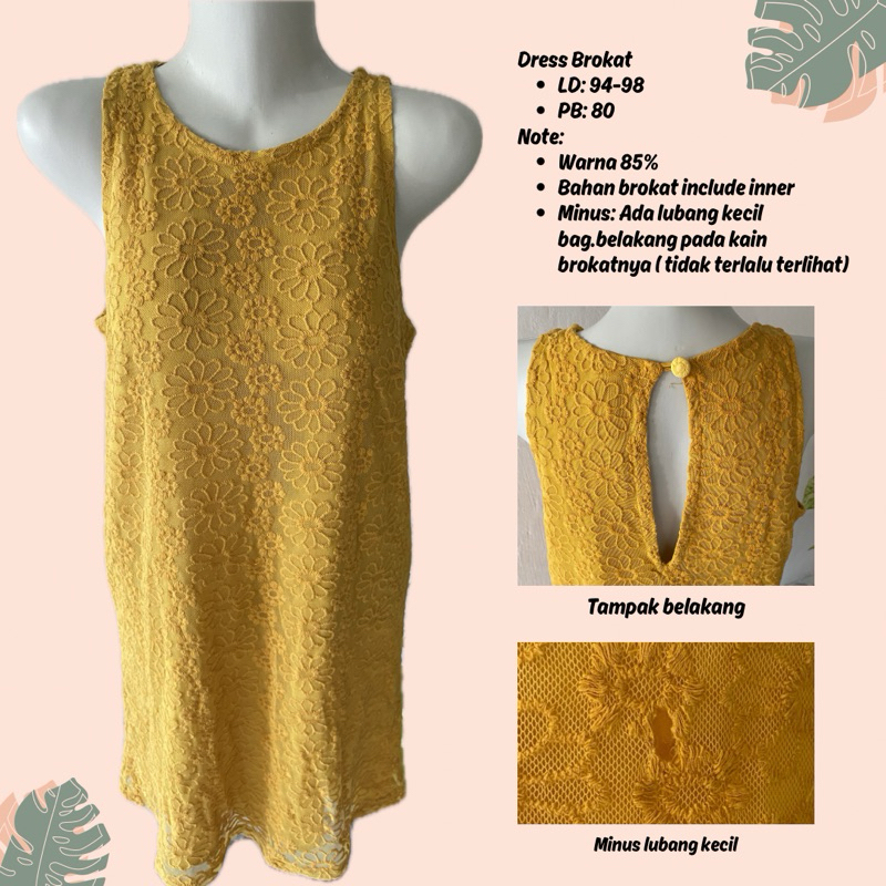 Mini Dress Brokat Kuning