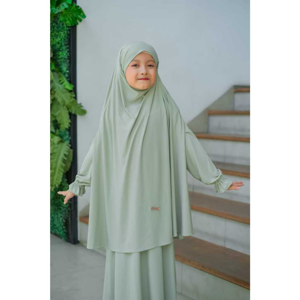 Gamis Anak Perempuan 3 - 12 Tahun Setelan Baju Gamis Syar'i Shaqueena Set FK dan Kerudung