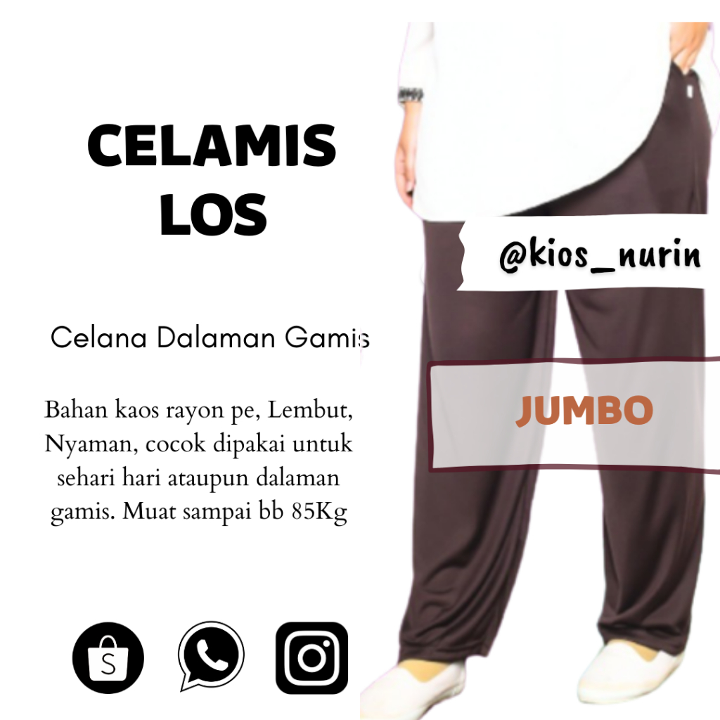 CELANA LOS JUMBO XL | Celana Wanita | Celana Kaos Rayon Adem Nyaman | Celana Dalaman Gamis | Celana 