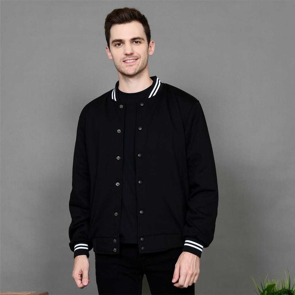 Jaket Bomber Varsity Basic Fleece / Jacket Bomber Varsity / Jaket Bomber Varsity Polos Premium