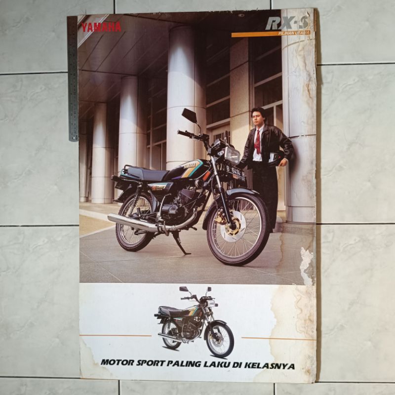 Poster brosur katalog iklan jumbo jadul lawas ex dealer Yamaha RXS RX S/RX Special 1995 ORI Original