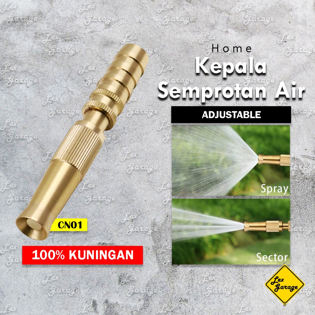 Hose Nozzle Sprayer Kepala Semprotan Air Kuningan Cuci Mobil Motor