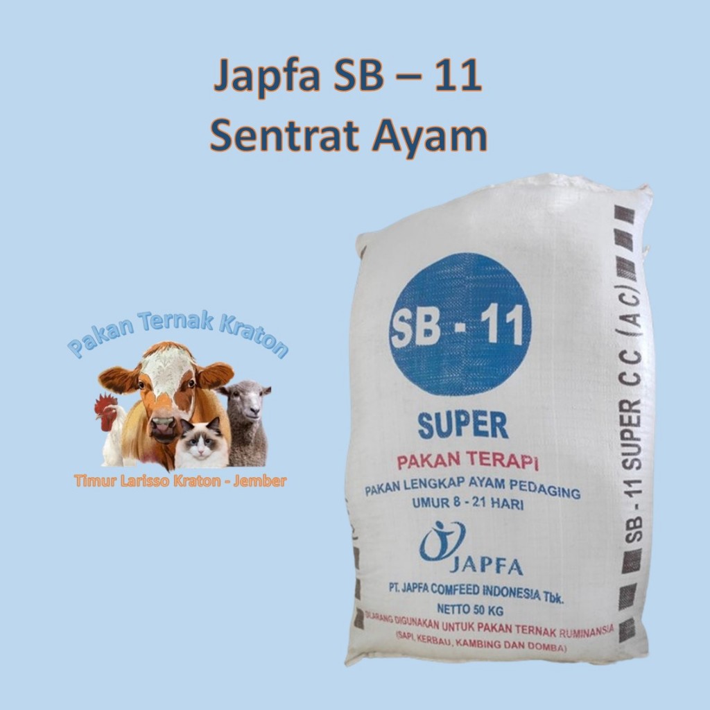 Sentrat Japfa SB 11 SUPER untuk AYAM, BEBEK, JOPER, PEJANTAN, BROILER