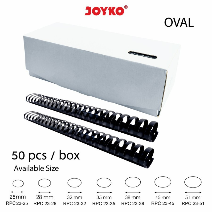 

[1 Box] RPC 23-28 Oval JOYKO Binding Ring Plastic Comb Spiral F4