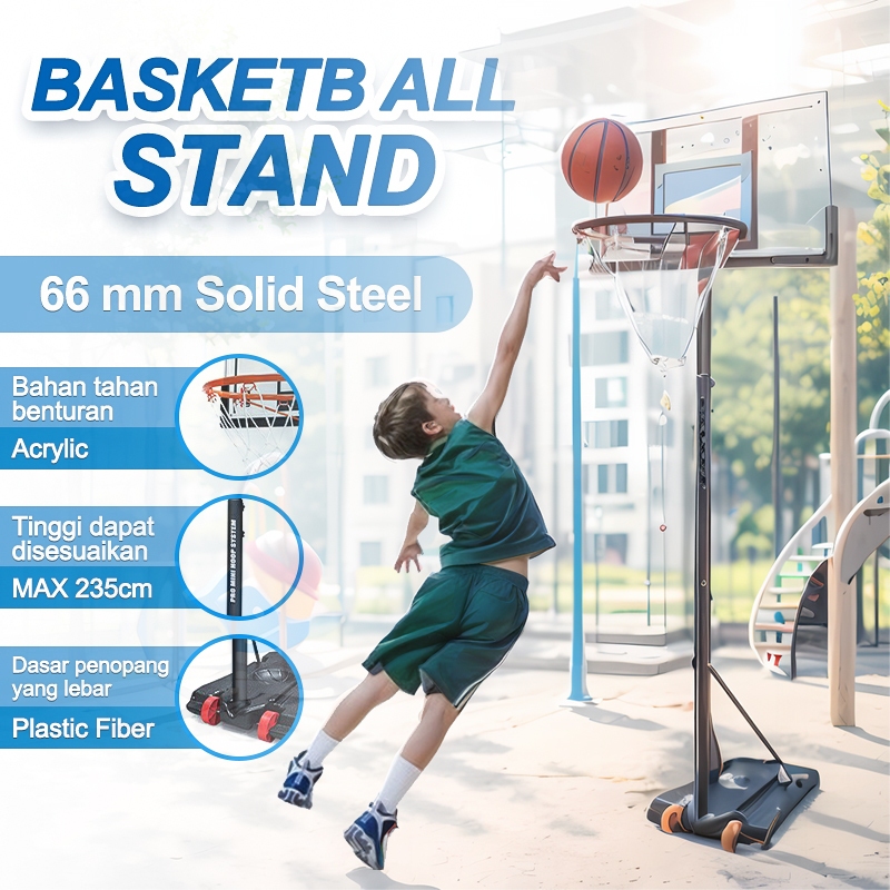 Rak basket anak -anak / Stand Bola Basket / Stand Bola Basket Outdoor Bergerak