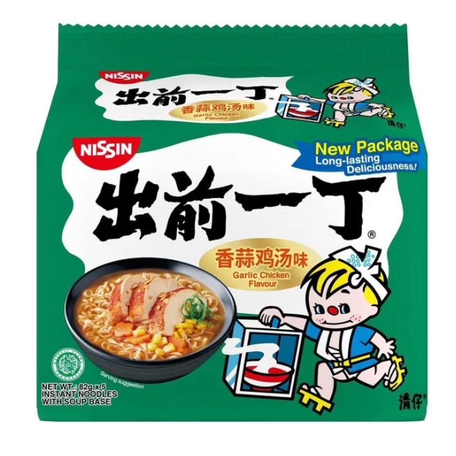 

Nissin Chu Qian Yi Ding Garlic Chicken Instant Noodles with Soup Base 5 X 82G42000