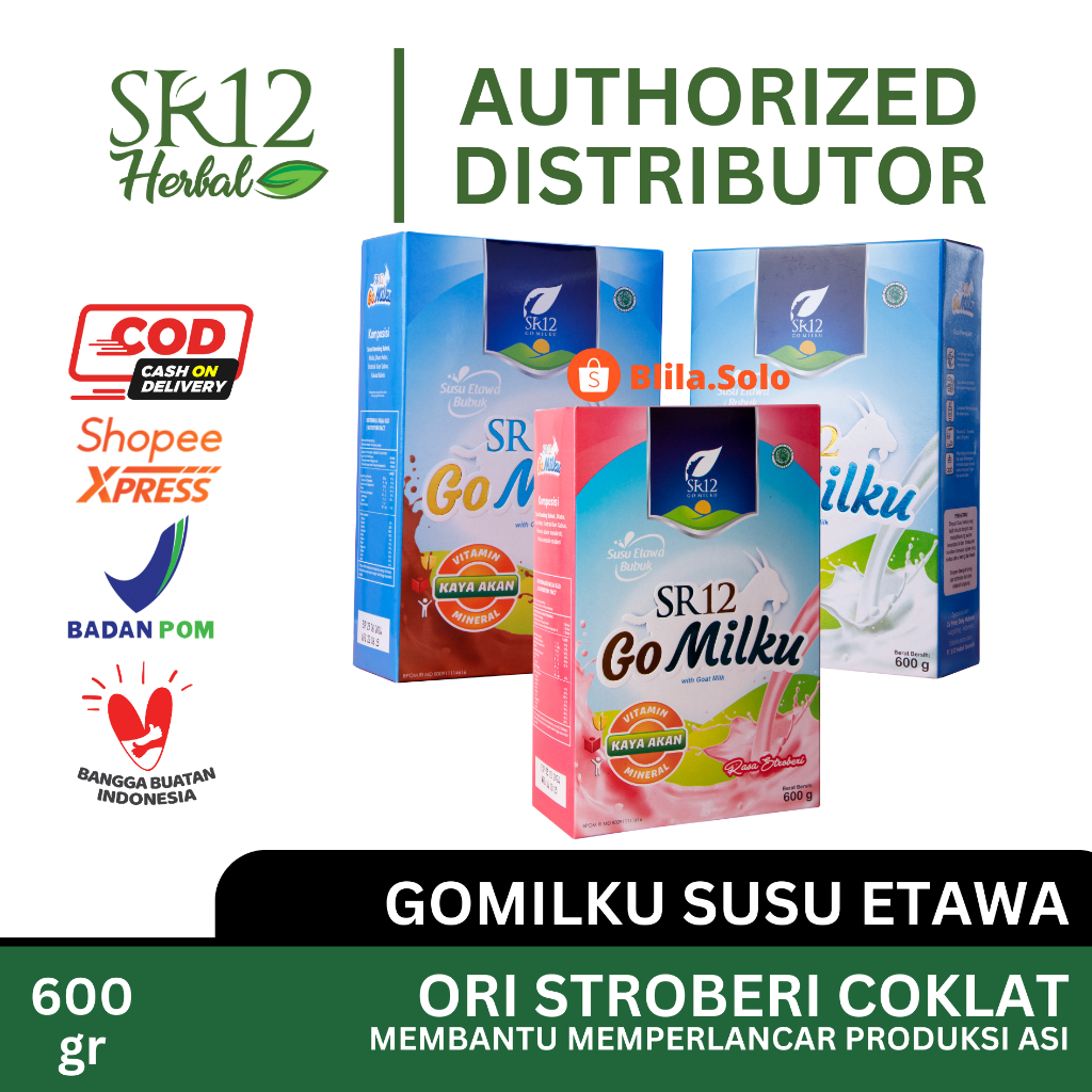 

Gomilku Original Strawberry Cokelat 600gr SR12 Go Milku Vanilla Stroberi Coklat Susu Bubuk Kambing Etawa Premium Organik BPOM