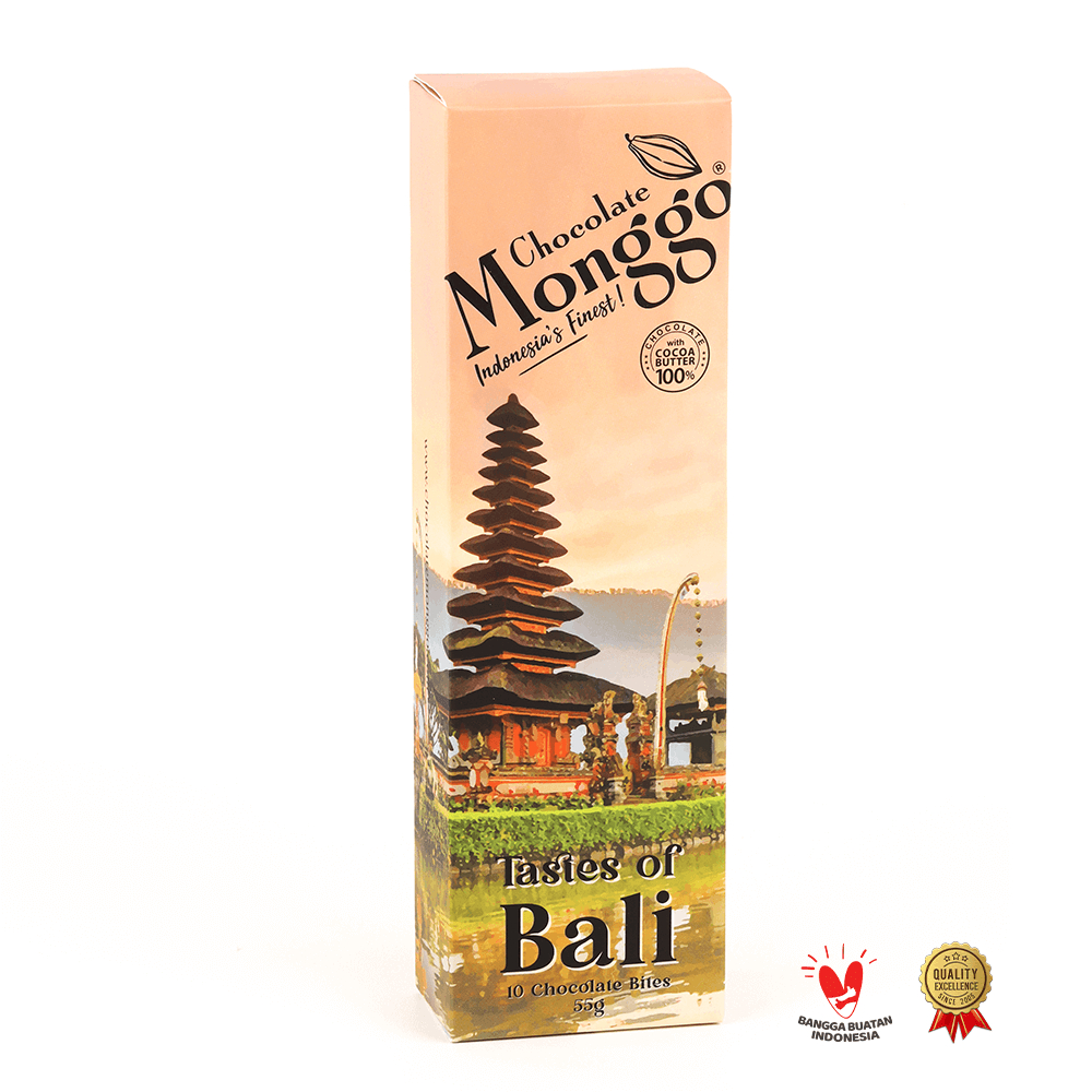 

Chocolate Monggo | Taste of Bali Mix Chocolate Pura | 10 Mini Tablets 5 Rasa | Oleh oleh Souvenir Bali