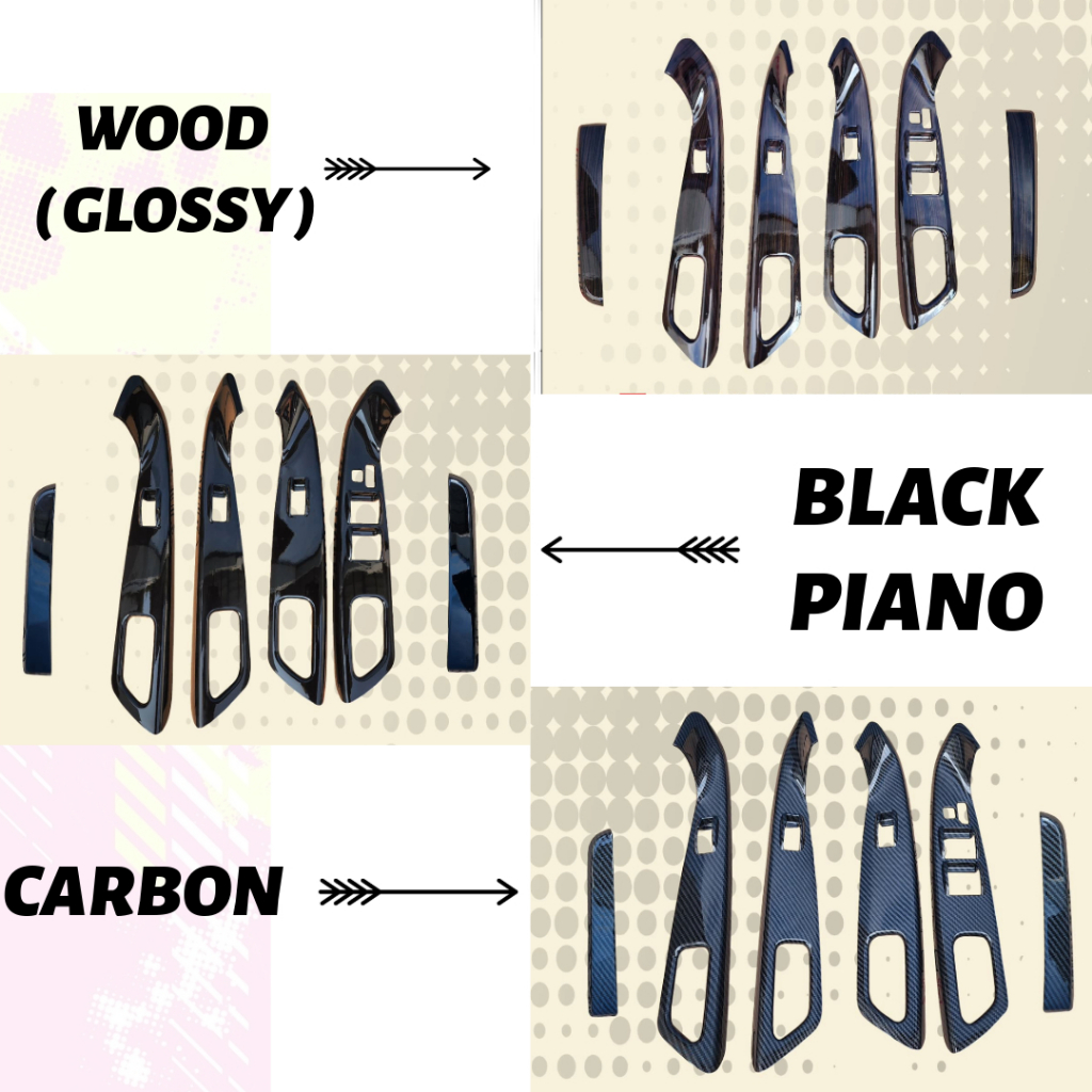 Panel Arm Rest Dashboard Grand Innova Wood Carbon Black Piano 2004 2005 2006 2007 2008 2009 2010 201