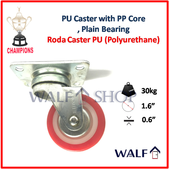 Roda Caster PU 40 mm / 1.6 Inch | PC0340