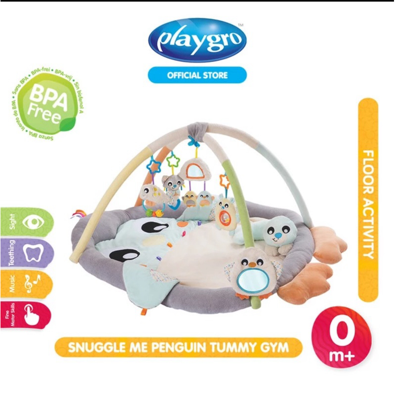 playmat playgro - playgro snuggle me penguin tummy time - matras bermain anak bayi - preloved