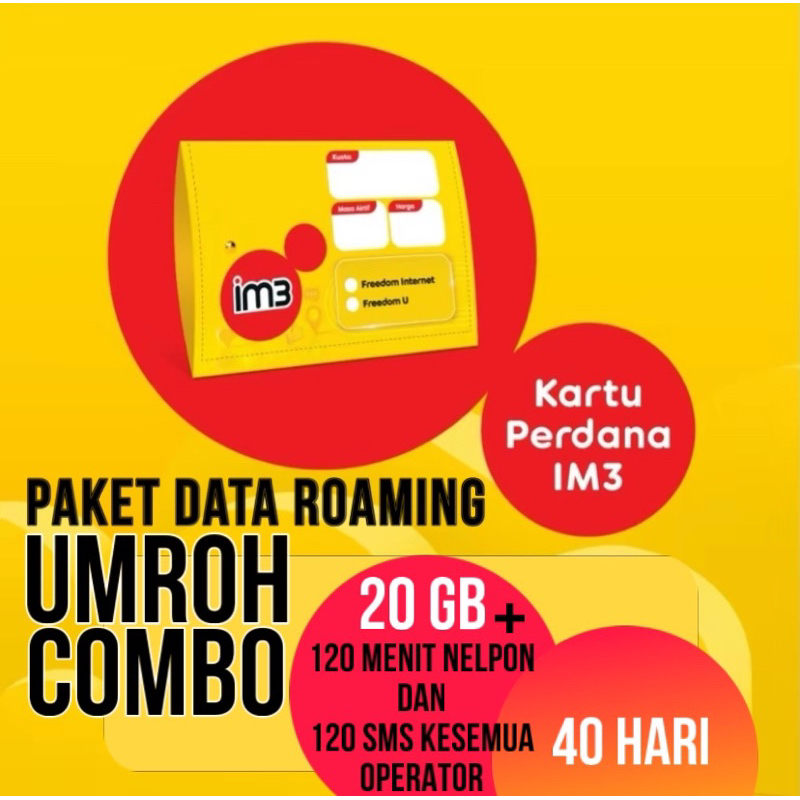 Paket Data Roaming UMROH Combo 20 GB indosat