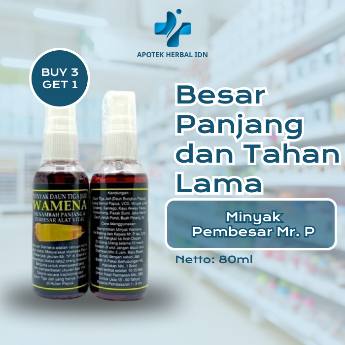 Minyak Wamena Pembesar Mr.P Pria Cepat dan Permanen Minyak Oles Pria Obat Tradisional Pembesar Mr.P 