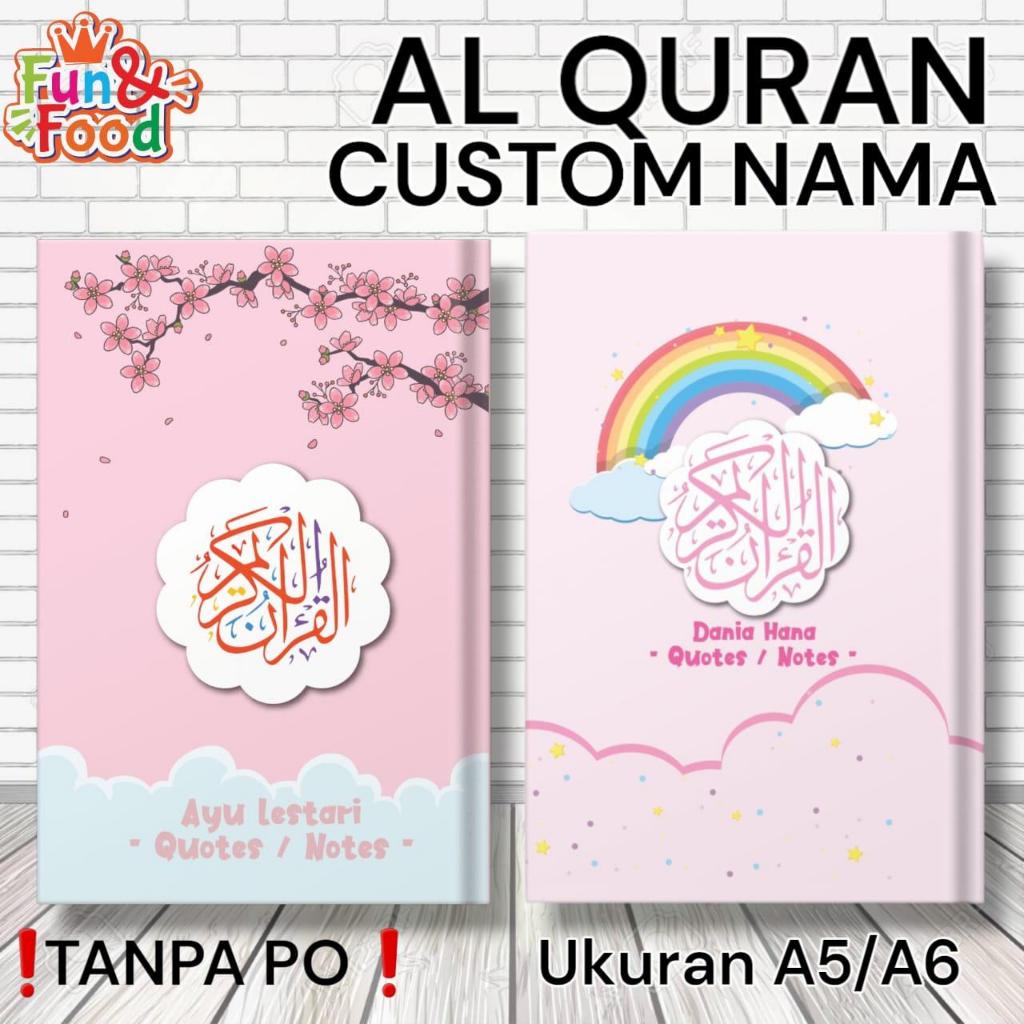 AL-QURAN Custom Nama Ukuran A5 A6 / QURAN Terjemahan Bisa Tulis Nama Sendiri Di Cover / QUR'AN Hard 