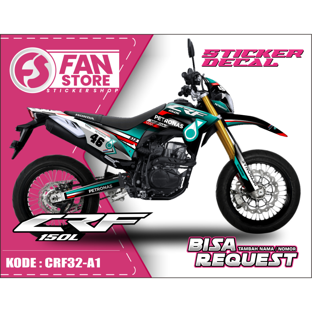 Decal CRF 150 L - Sticker Decal CRF 150L Fullbody Variasi Hijau - Decal Honda CRF 150