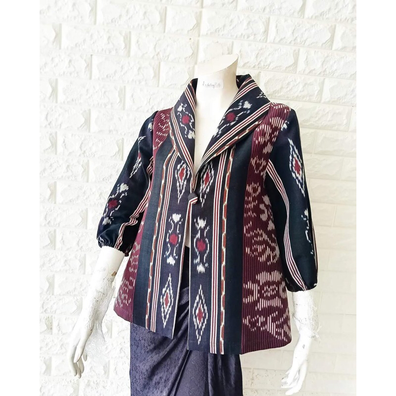 Luna Blazer tenun jepara atasan wanita baju tenun jepara etnik blazer wanita