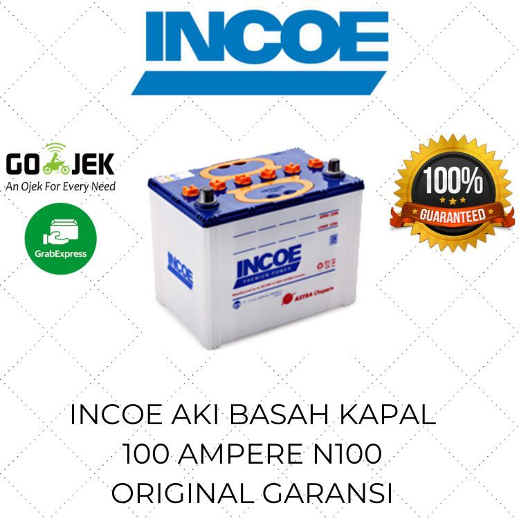 Incoe Aki Basah Kapal 100 Ampere N100 / Aki Astra Type Premium Mobil Truk GENSET / Aki ALAT BERAT Or