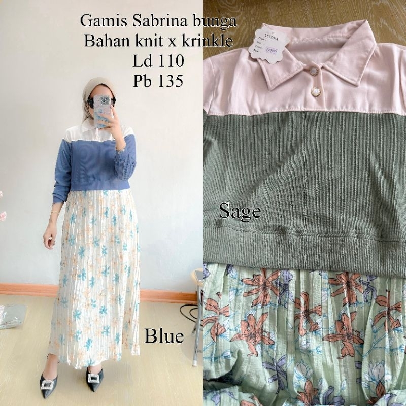 gamis Sabrina bunga - ls