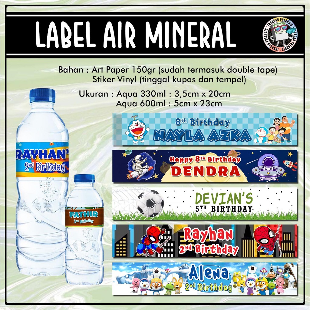 

Label Botol minuman ulang tahun 330ml & 600ml