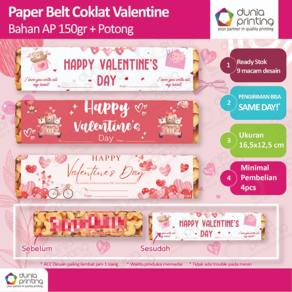 

Paper Belt Coklat Happy Valentine Day // Sleeve Hampers Valentine