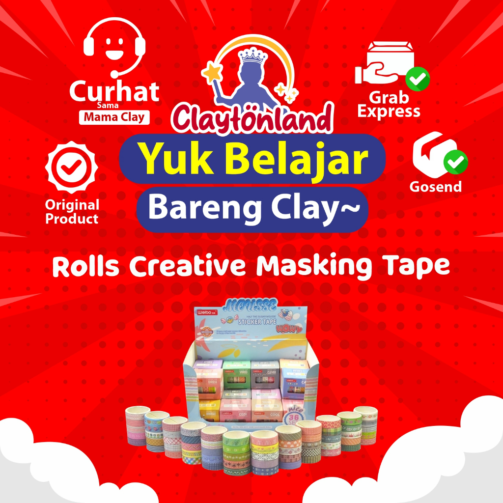 

5 Rolls / Box Creative Masking Tape Diary Scrapbooking DIY Decoration Sticker Tape / Isi 5 Rolls Washi Tape