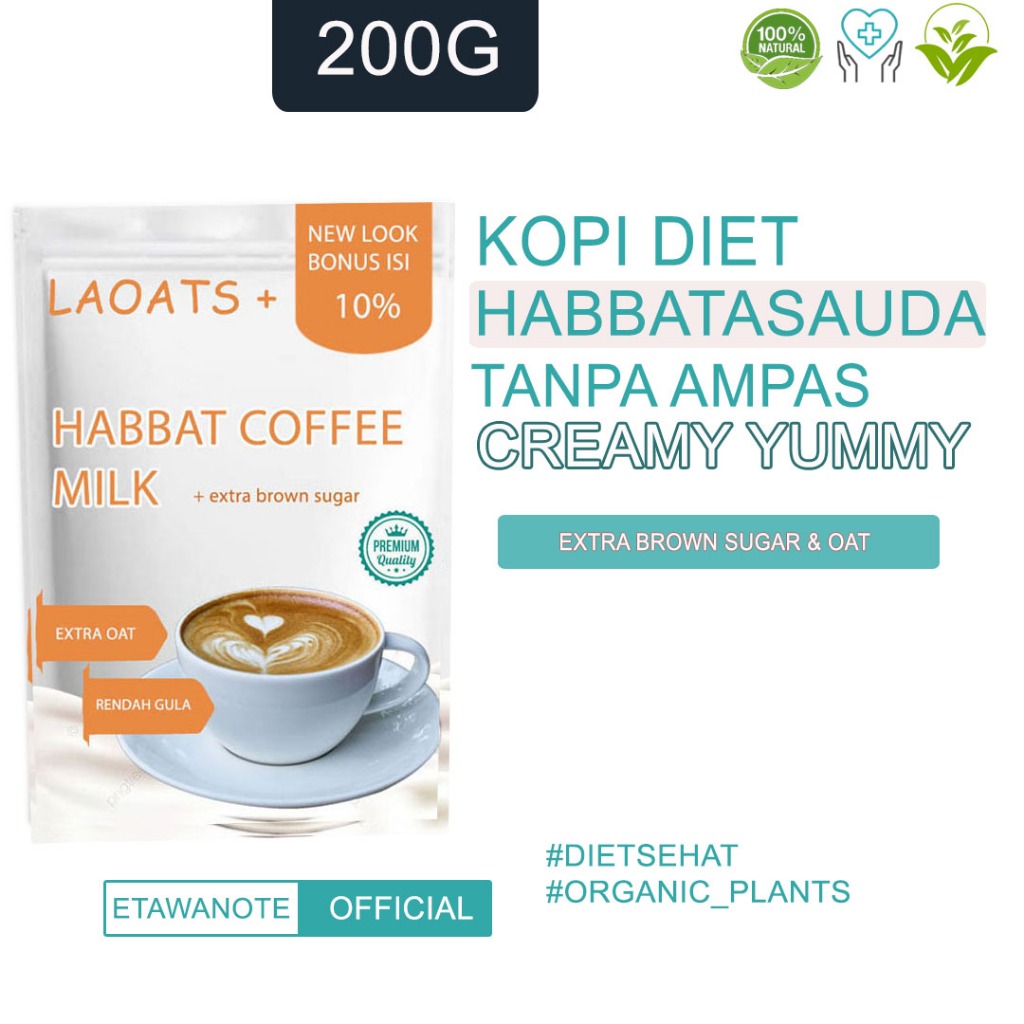 

Habbatussauda Minuman Diet Kopi Bubuk Tanpa Ampas Kopi Susu Gula Aren Pelangsing Badan Penurun Berat Badan Laoats