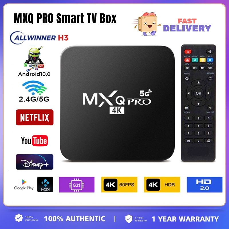 TERMURAH (FFD) MXQ PRO TV BOX ANDROID 10.1 SMART SET TOP BOX 4K 4GB+64GB MEDIA PLAYER INDIHOME