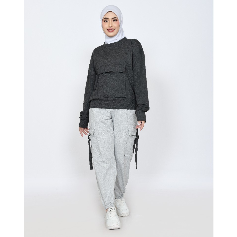 Setelan Olga Muslimah Joger Kargo fit M- XXL  Lezahrasignature Set Joger Cargo