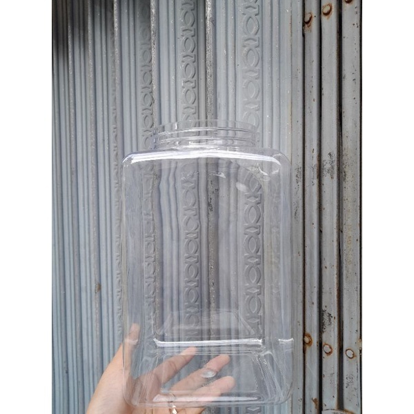 ECER Toples ikan cupang 4 Liter kotak | Toples plastik makanan kerupuk 4Liter ❤