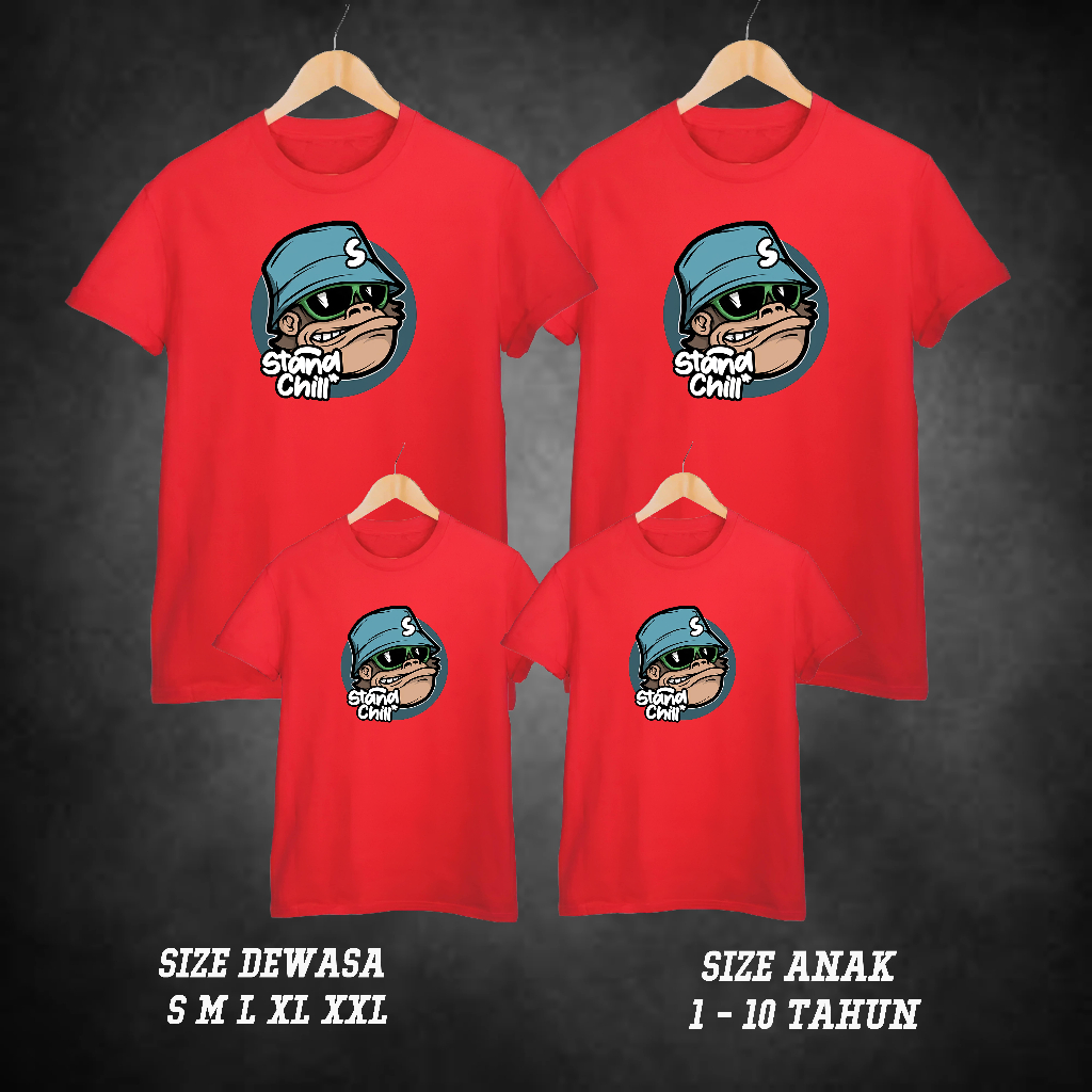 C03108 KAOS MONKEY HEAD  / KAOS MONKEY/ KAOS MONKEY FACE / KAOS ULANG TAHUN / KAOS IBU AYAH DAN ANAK