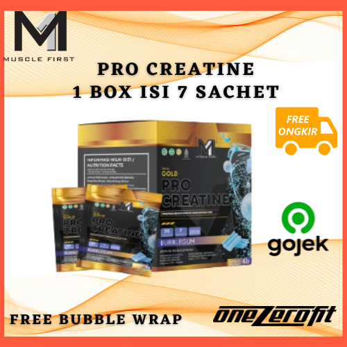 Muscle First M1 Nutrition Pro Creatine 7 serving 7 sachet Rasa Bubblegum Kemasan Box