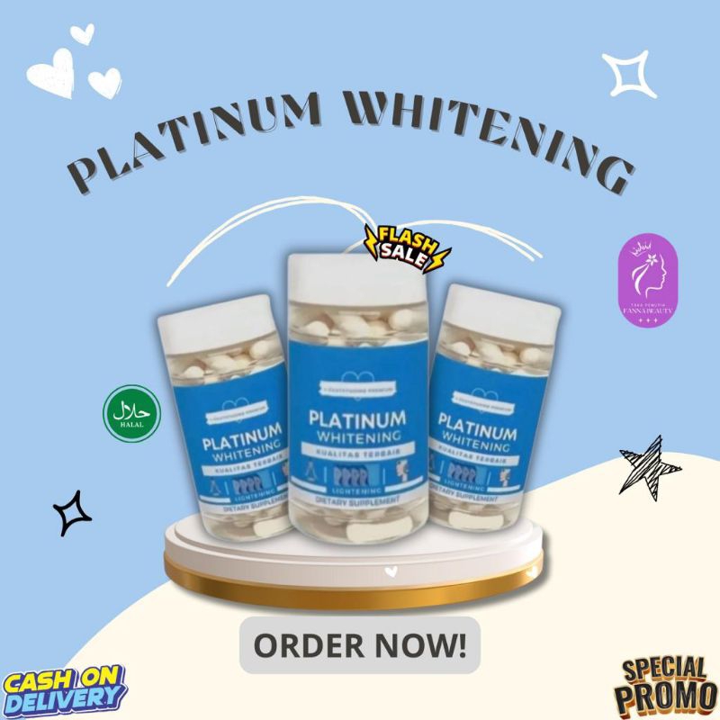 Platinum whitening original kapsul pemutih kulit permanen bpom pencerah wajah glowing