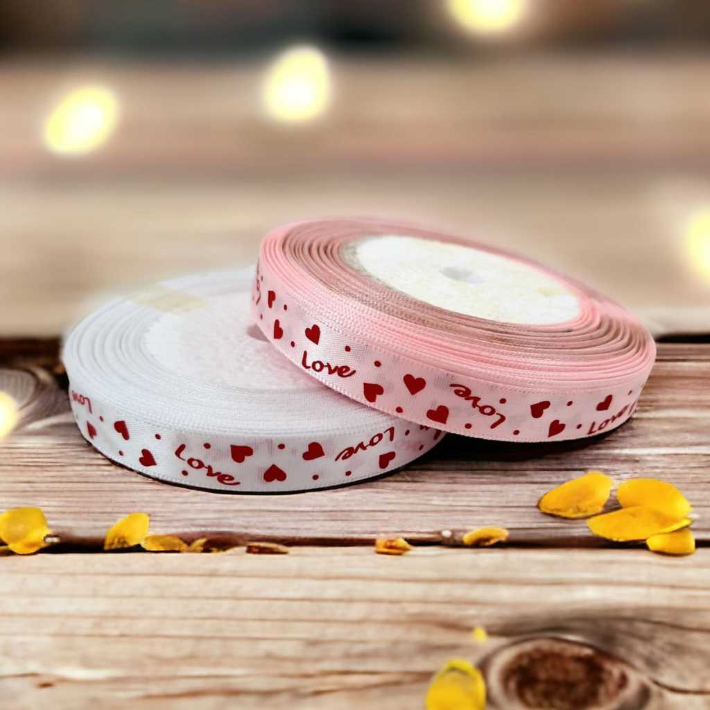 

Pita Satin Valentine Motif Love 1/2 Inch - 1.27 Cm - SFO Semarang Official