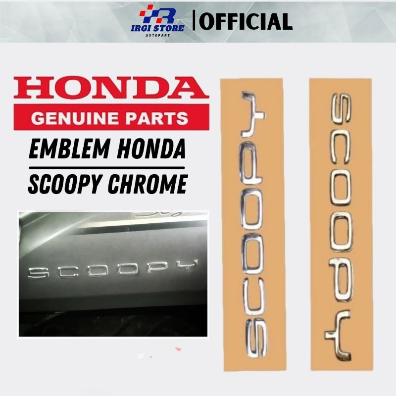 emblem logo Scoopy CROM original CHROME 2021 2022 3D Original Kode part 86836-K2F Fullname/Satuan