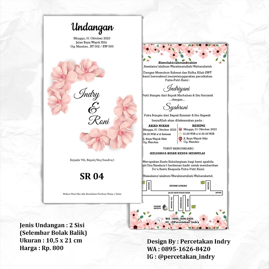 

UNDANGAN SELEMBAR BOLAK BALIK 10,5 X 21 CM
