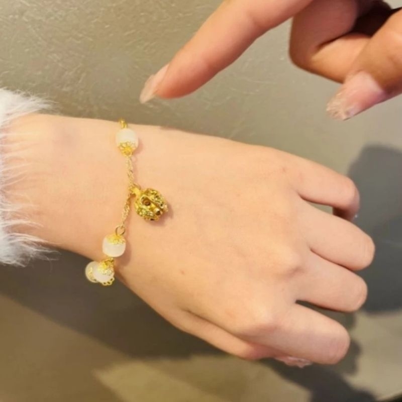 Gelang Wanita Korean Style Motif Giok Bulat Lonceng GL-072 Aksesoris Fashion