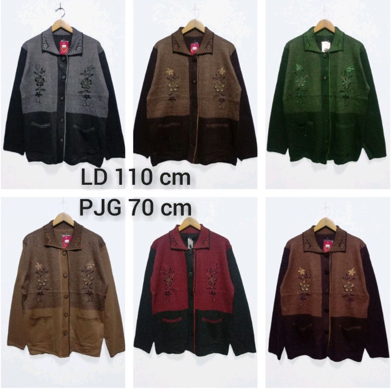 Sweater Rajut ibu Musim Dingin Mantel Ibu Dan Nenek