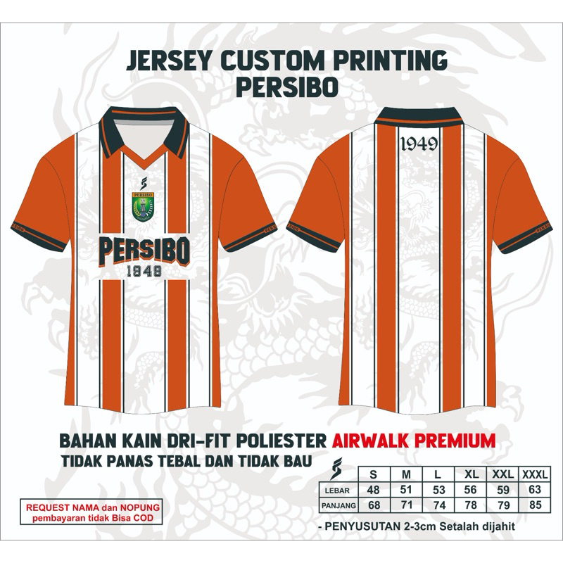 JERSEY CUSTOM PRINTING PERSIBO 1949