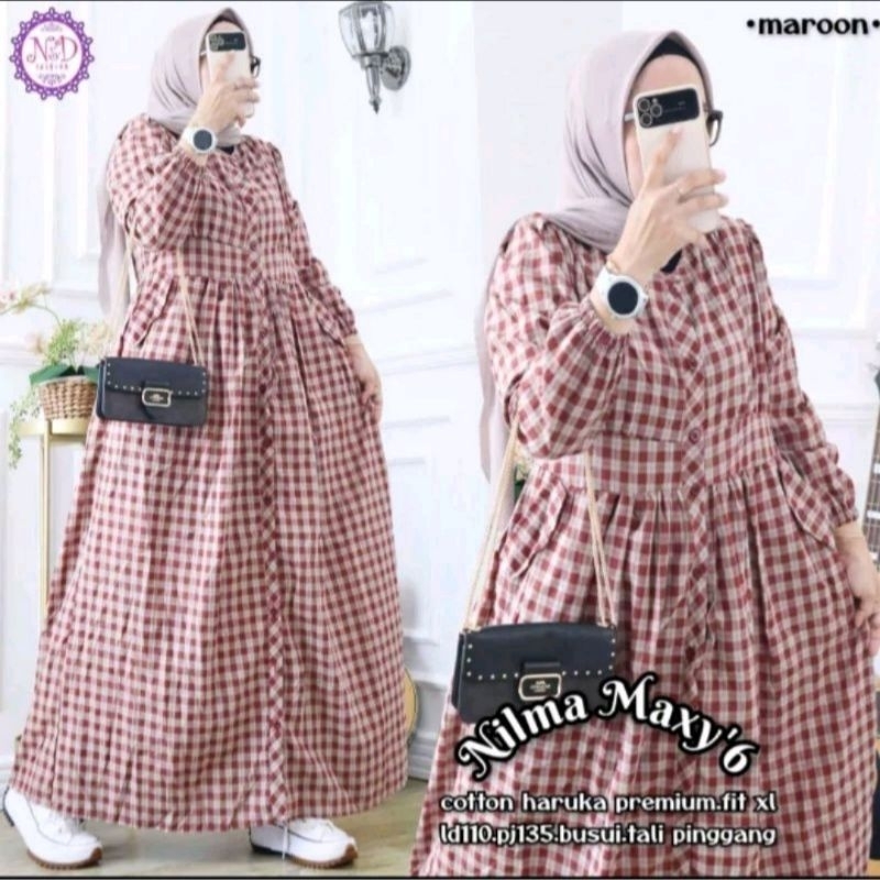 NILMA MAXY GAMIS CASUAL MOTIP KOTAK