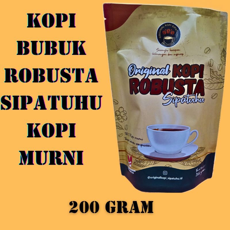 

(PROMO)-ROBUSTA [Kopi bubuk robusta sipatuhu - kopi hitam-Kopi murni- 200 Gram]